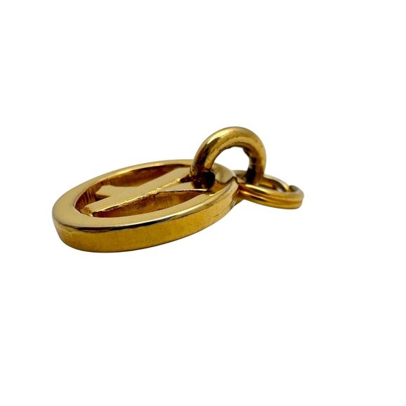 Paloma Picasso Gold Tone Keychain Pendant Charm Only 1" Without Chain Round - Picture 5 of 6